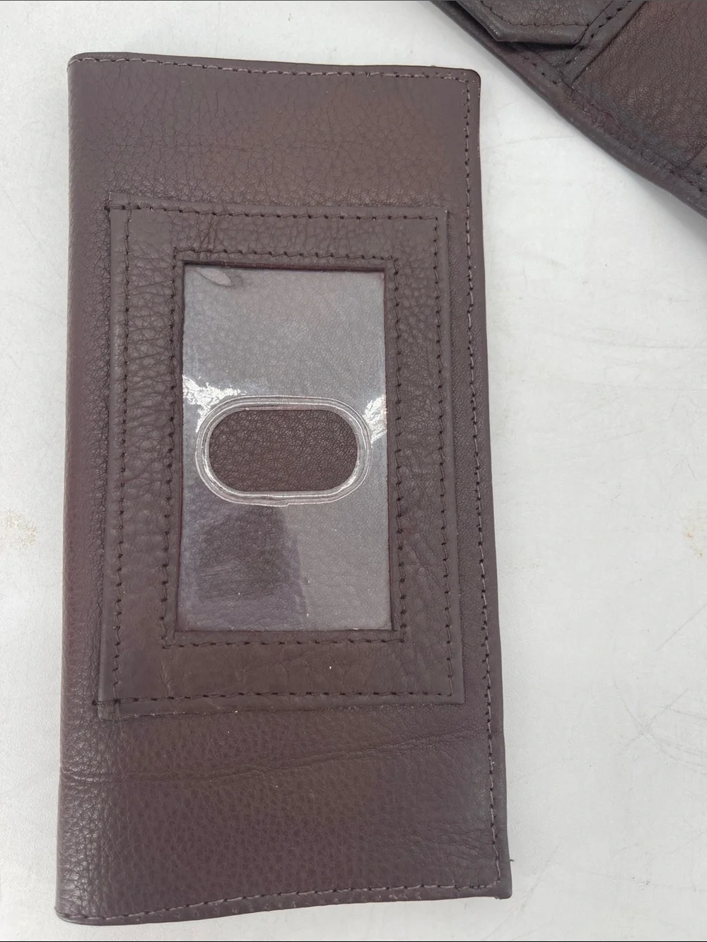 Paul & Taylor Brown Vintage Leather Wallet with Checkbook Cover